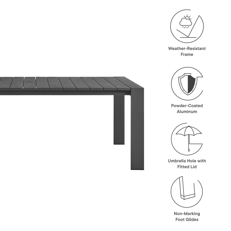 Tahoe Rectangular Outdoor Patio Aluminum Dining Table by Modway, photo 2 of 7