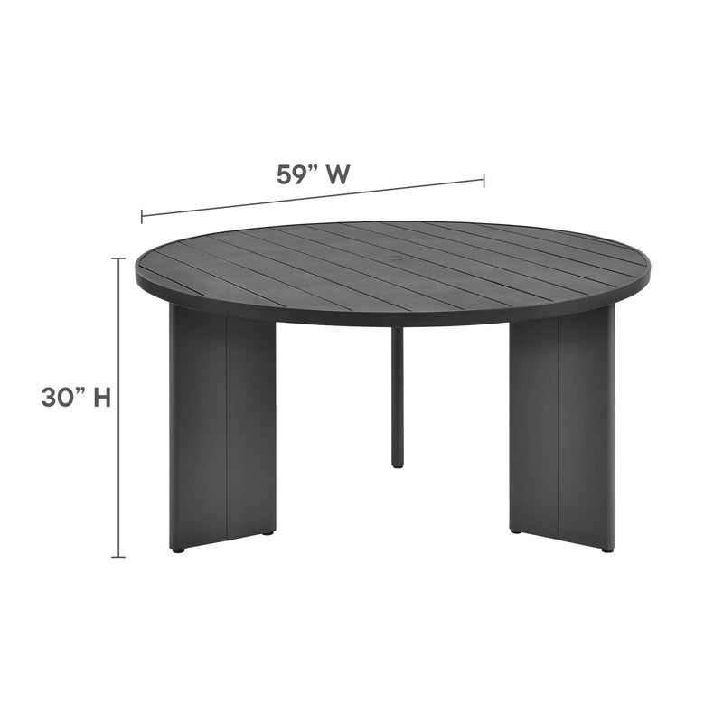 Tahoe Round Outdoor Patio Aluminum Dining Table by Modway, photo 3 of 7