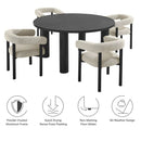 Nautica 5-Piece Round Outdoor Patio Aluminum Dining Table and Chairs Set by HouseOfZazla