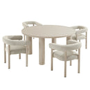 Nautica 5-Piece Round Outdoor Patio Aluminum Dining Table and Chairs Set by HouseOfZazla