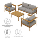 Wren 4-Piece Outdoor Patio Teak Wood Furniture Set by Modway by HouseOfZazla