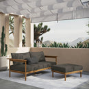 Wren 2-Piece Outdoor Patio Teak Wood Sofa and Ottoman Set by Modway by HouseOfZazla
