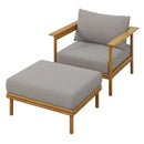Wren Outdoor Patio Teak Wood Armchair and Ottoman Set by Modway by HouseOfZazla