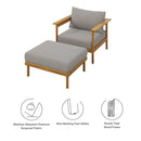 Wren Outdoor Patio Teak Wood Armchair and Ottoman Set by Modway by HouseOfZazla