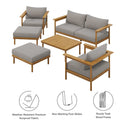 Wren 6-Piece Outdoor Patio Teak Wood Furniture Set by Modway by HouseOfZazla
