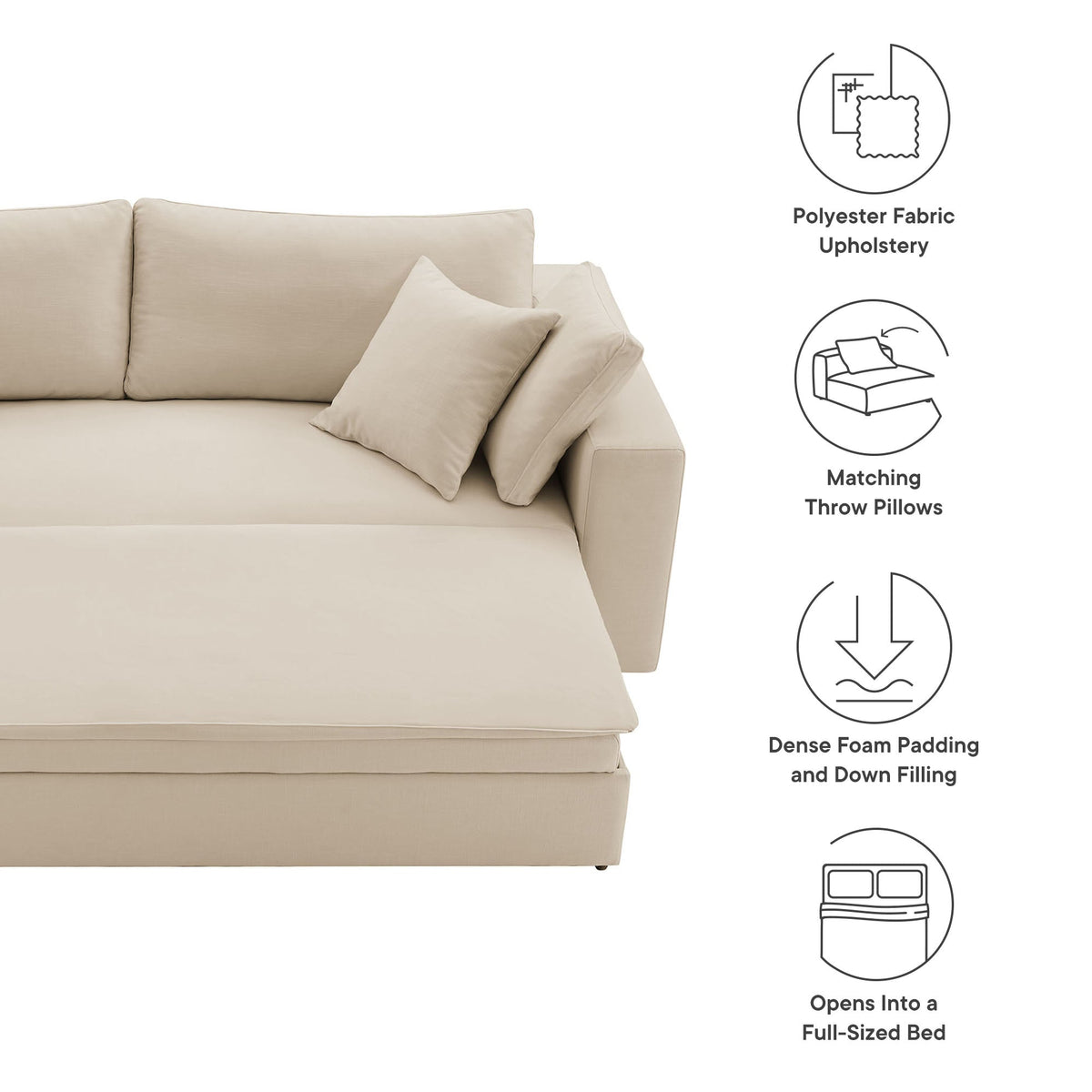 Commix Down Filled Overstuffed Sleeper Sofa by Modway, photo 3 of 21