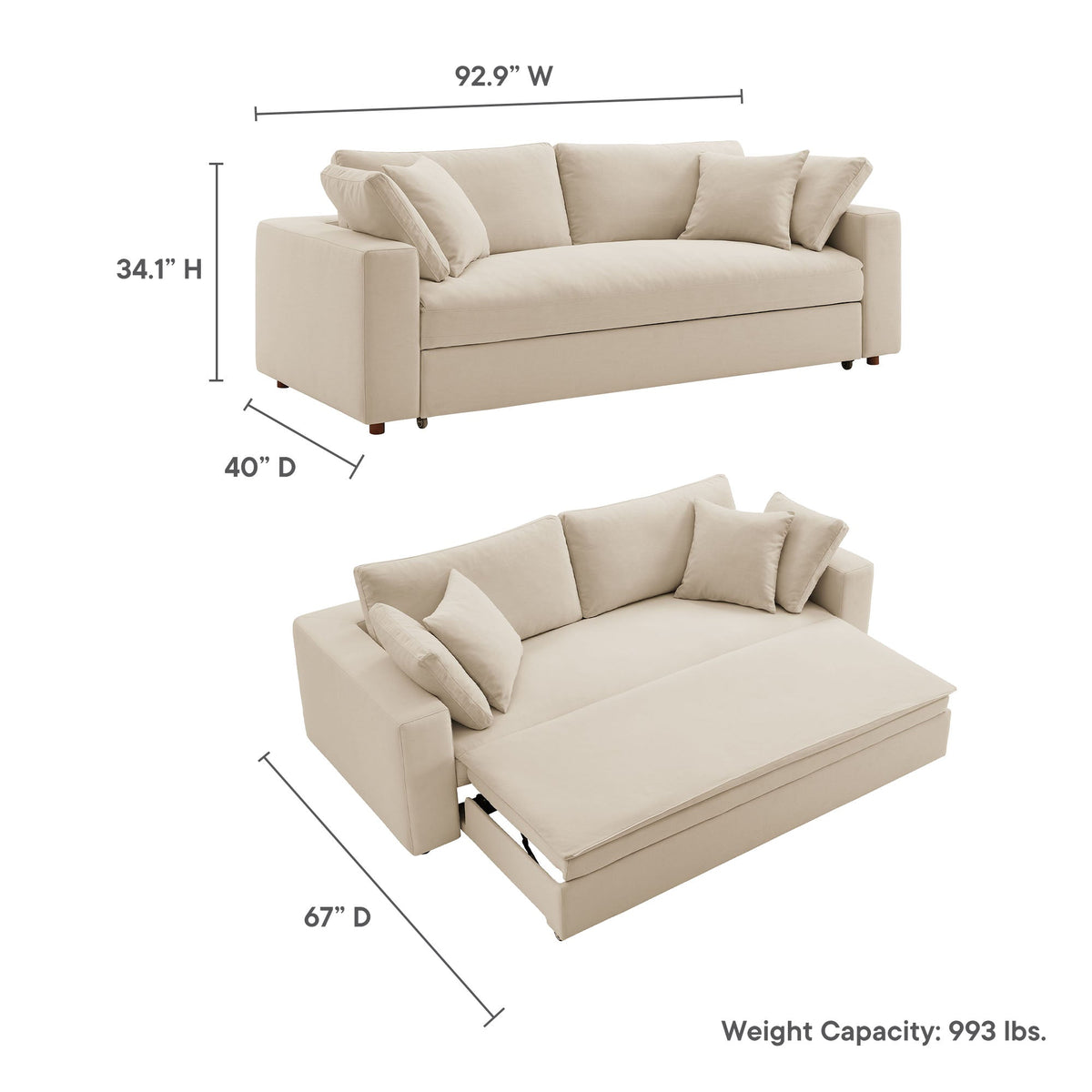Commix Down Filled Overstuffed Sleeper Sofa by Modway, photo 2 of 21