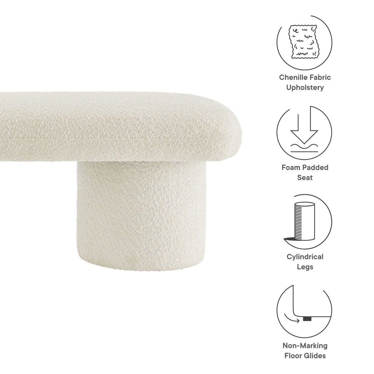 Orla Chenille Upholstered Bench by Modway, photo 13 of 14