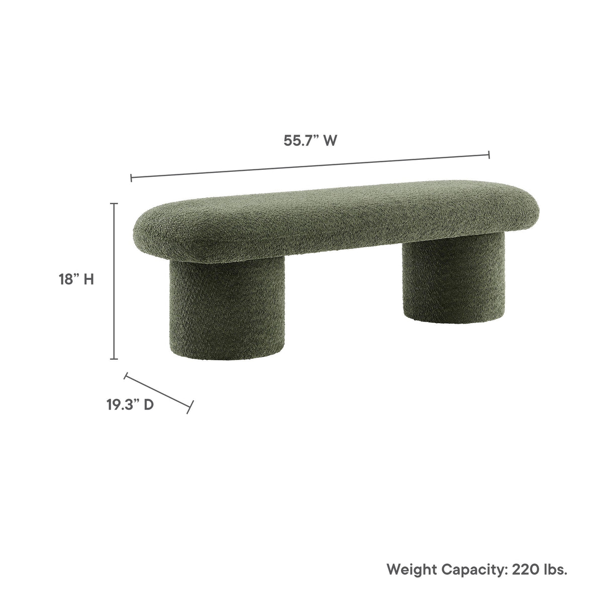 Orla Chenille Upholstered Bench by Modway, photo 3 of 14