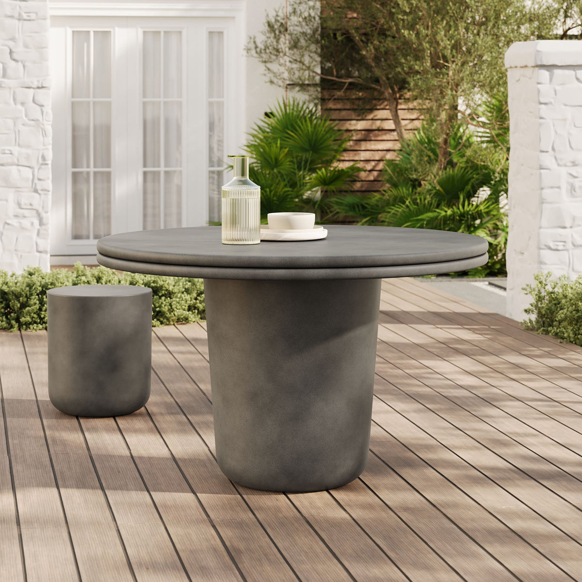 Brion 48" Indoor - Outdoor Patio Concrete Round Dining Table by Modway, photo 9 of 14
