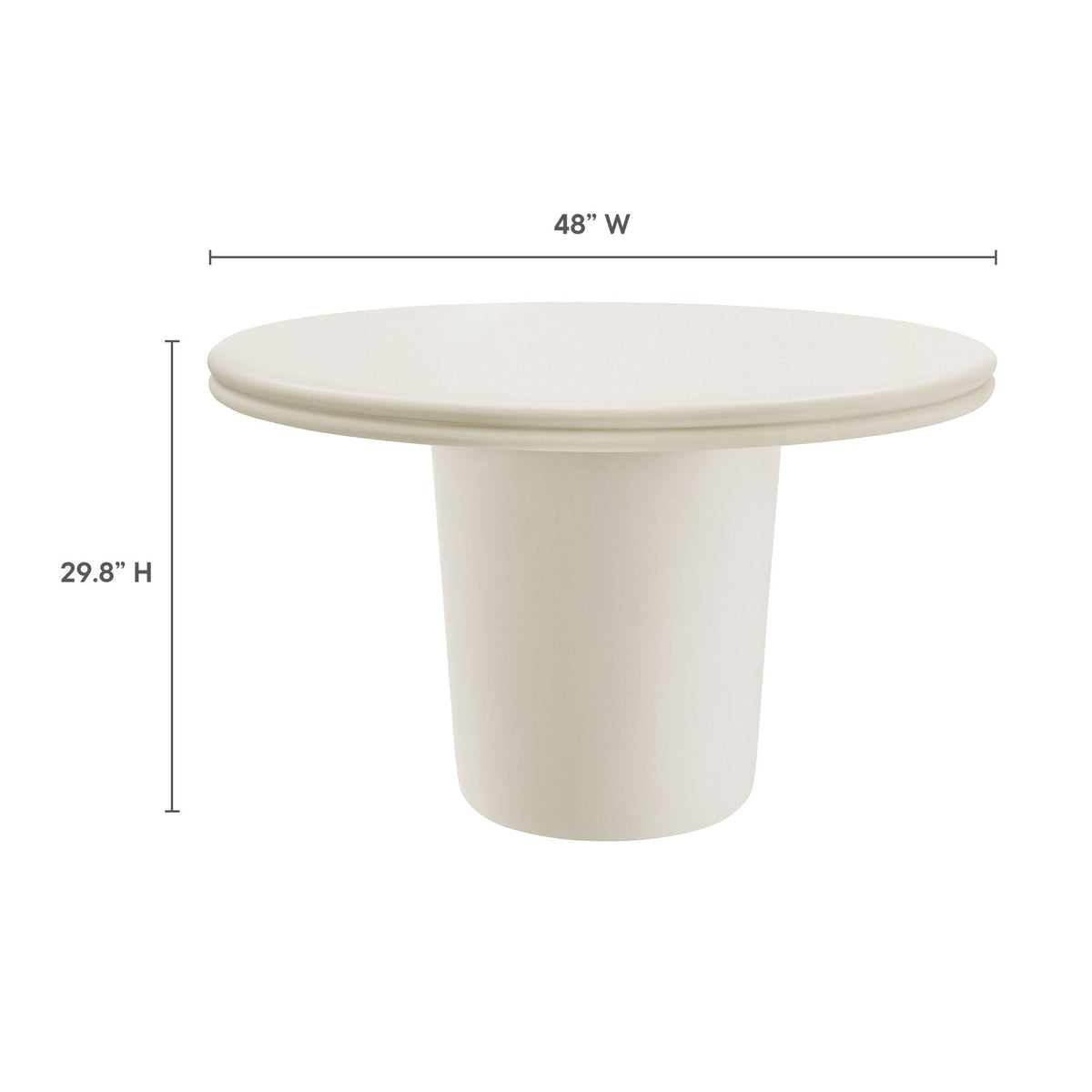 Brion 48" Indoor - Outdoor Patio Concrete Round Dining Table by Modway, photo 2 of 14