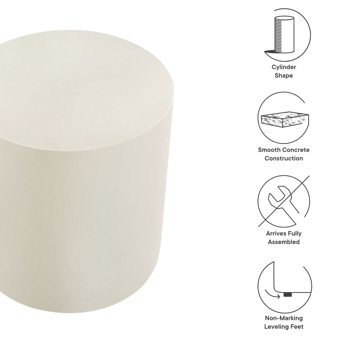 Brion Indoor-Outdoor Patio Concrete Stool by Modway, photo 12 of 14