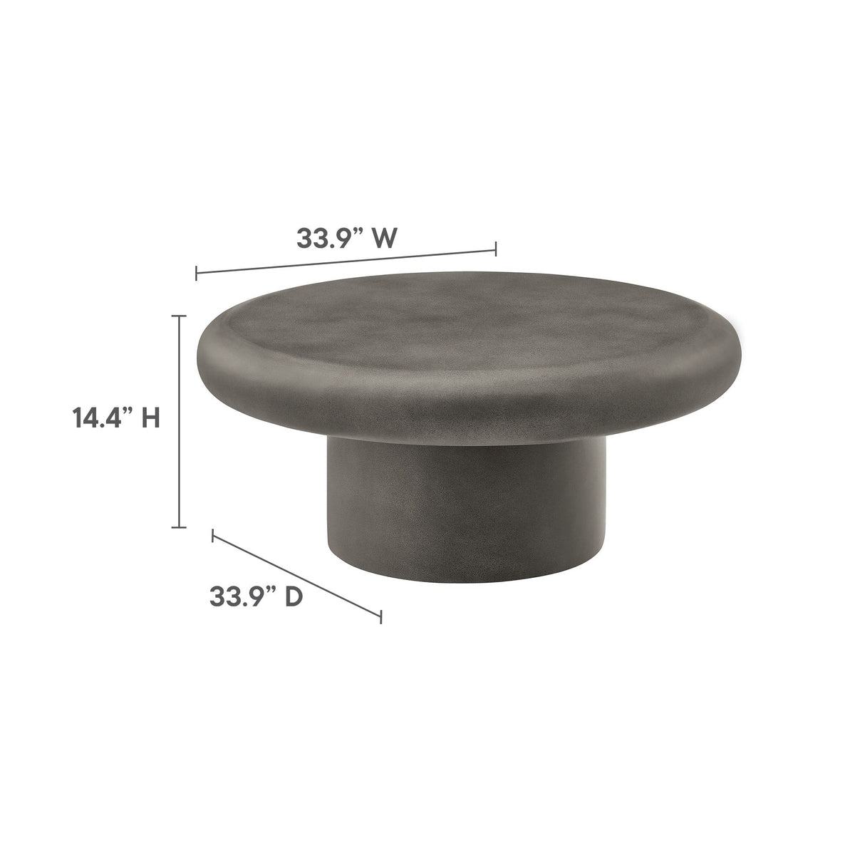 Argos Indoor-Outdoor Patio Concrete Round Coffee Table by Modway, photo 2 of 14