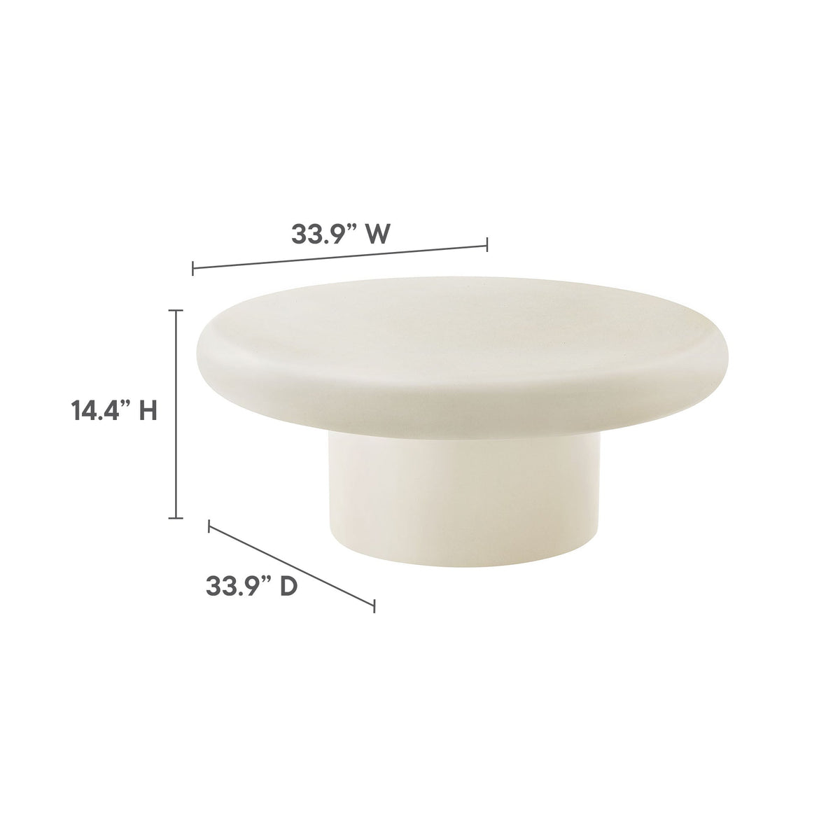 Argos Indoor-Outdoor Patio Concrete Round Coffee Table by Modway, photo 13 of 14