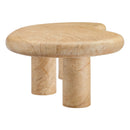 Elowen Indoor Outdoor Patio Textured Faux Travertine Coffee Table by HouseOfZazla