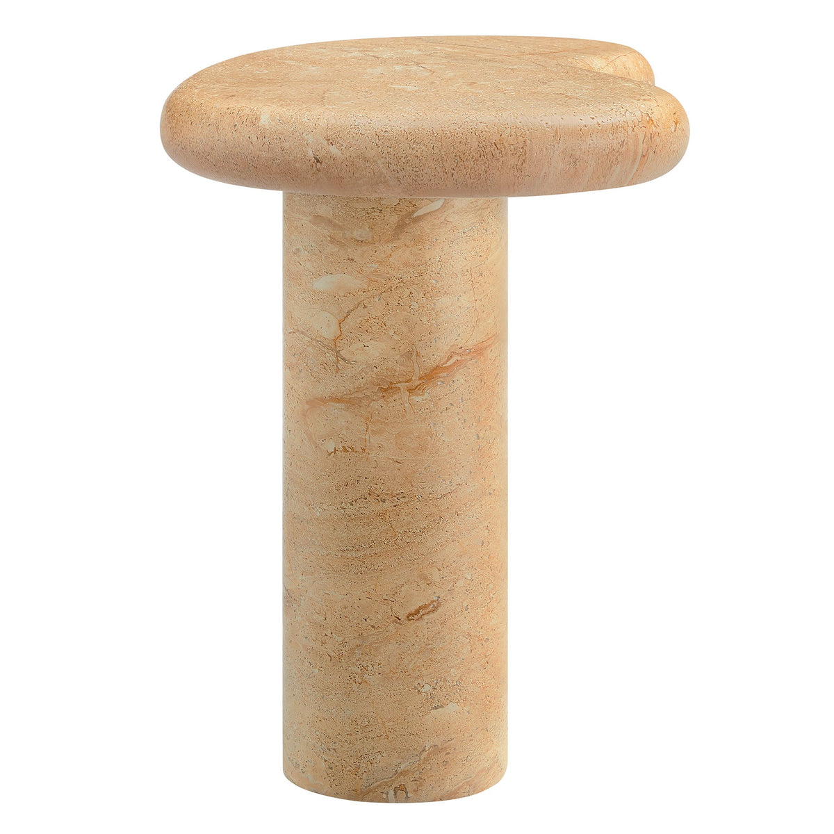 Elowen Indoor Outdoor Patio Textured Faux Travertine Side Table, photo 5 of 7