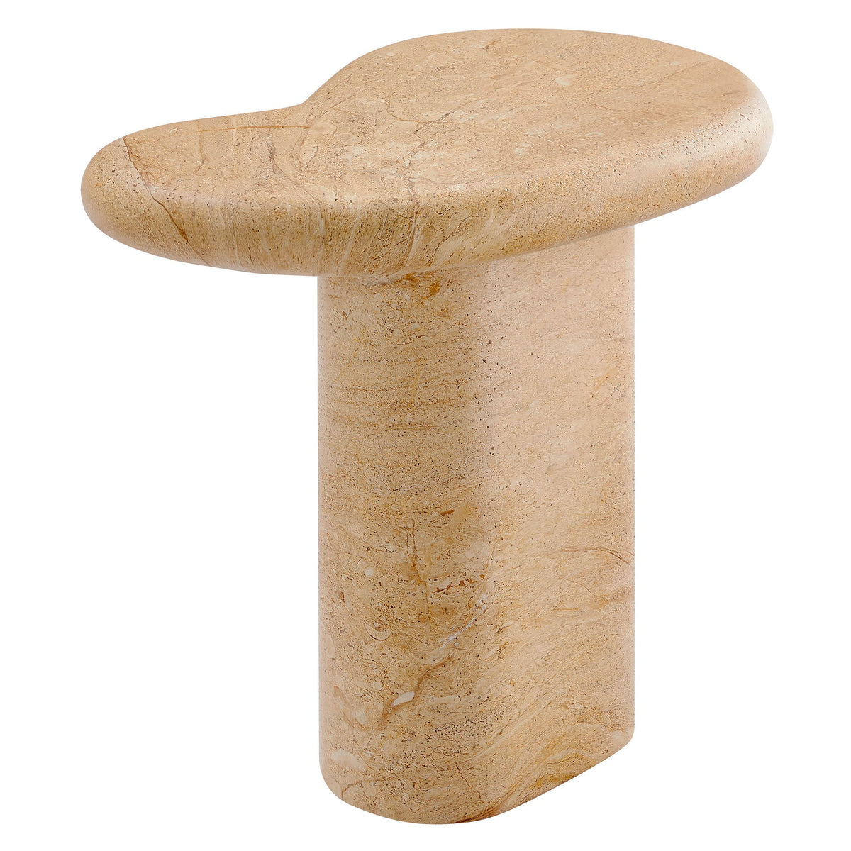 Elowen Indoor Outdoor Patio Textured Faux Travertine Side Table, photo 6 of 7