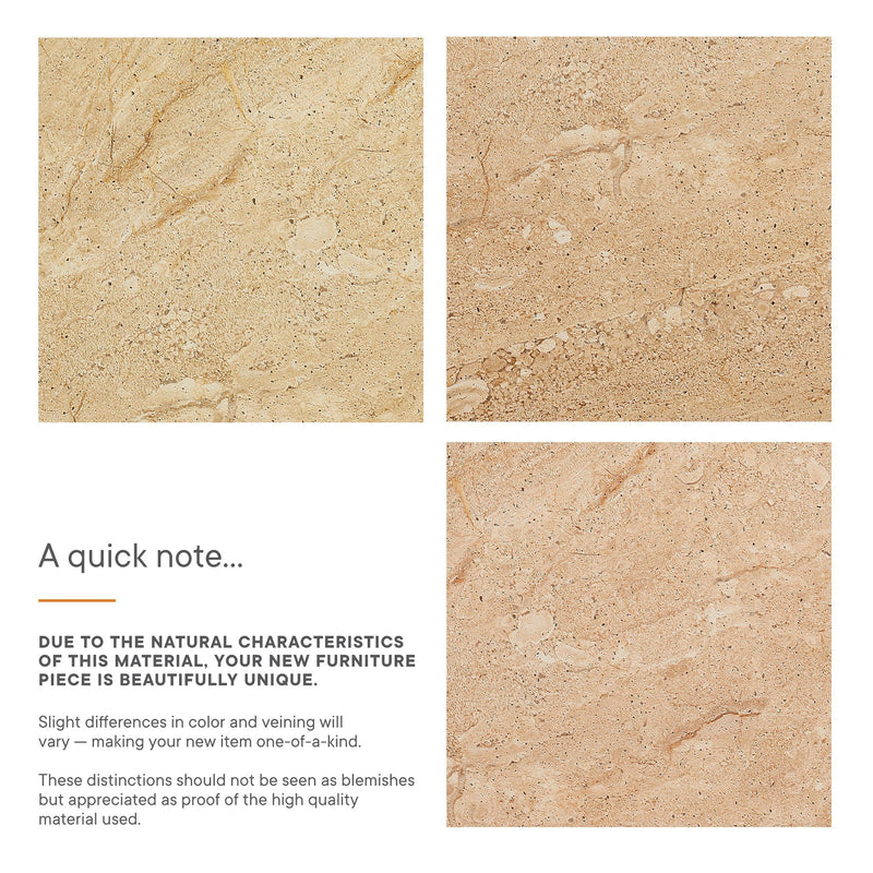 Elowen Indoor Outdoor Patio Textured Faux Travertine Side Table, photo 4 of 7