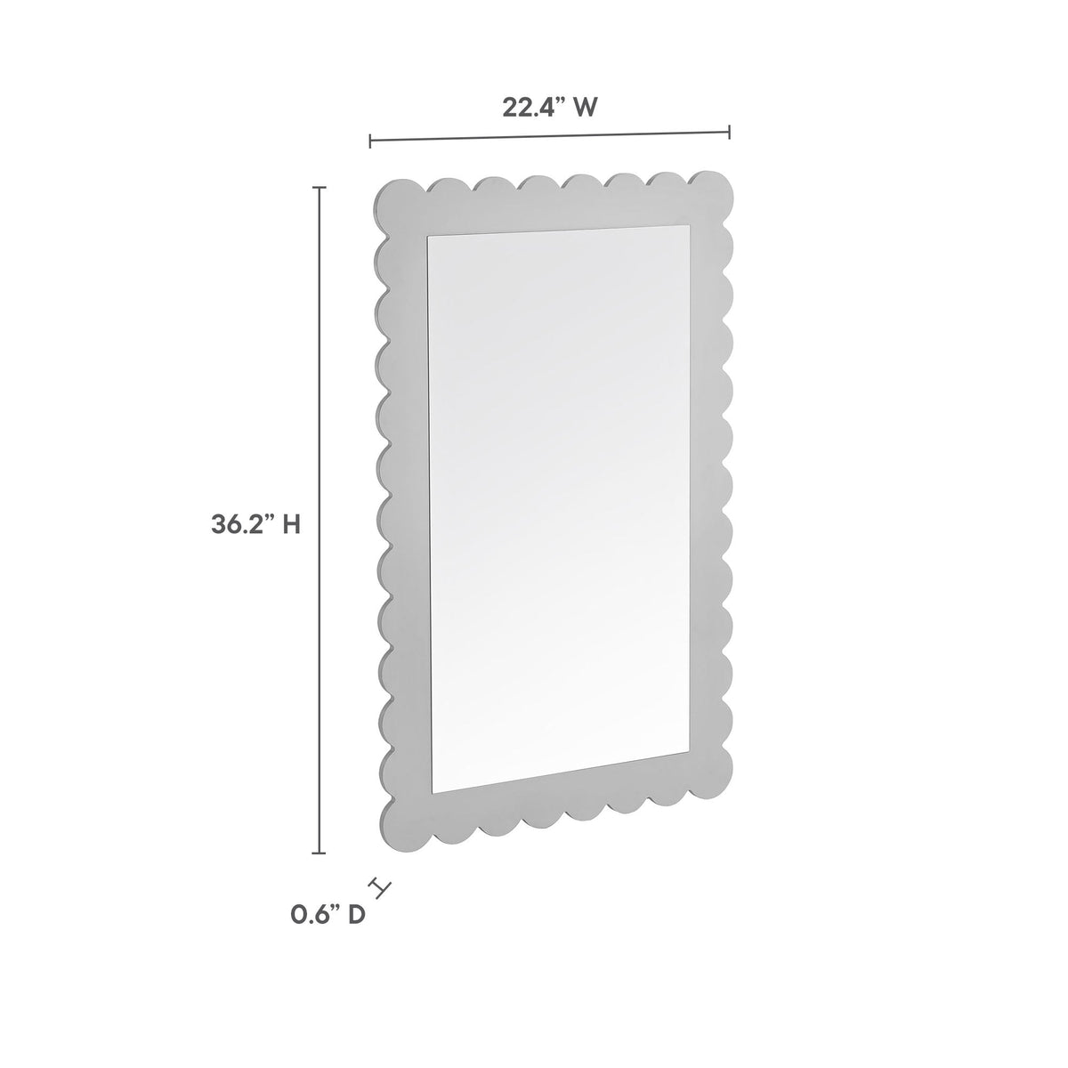Emmeline Scalloped Rectangle Wall Mirror by Modway, photo 2 of 21