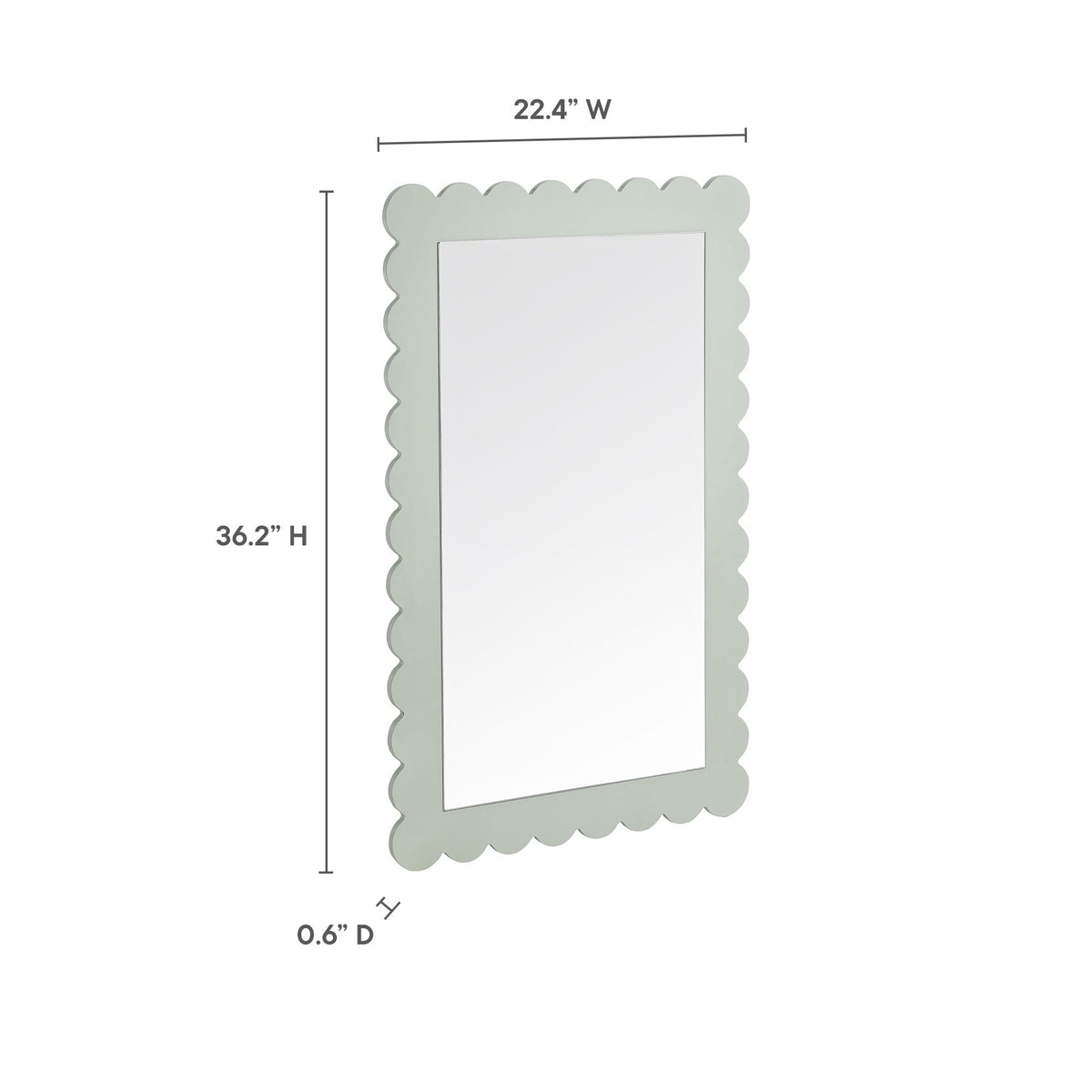 Emmeline Scalloped Rectangle Wall Mirror by Modway, photo 18 of 21