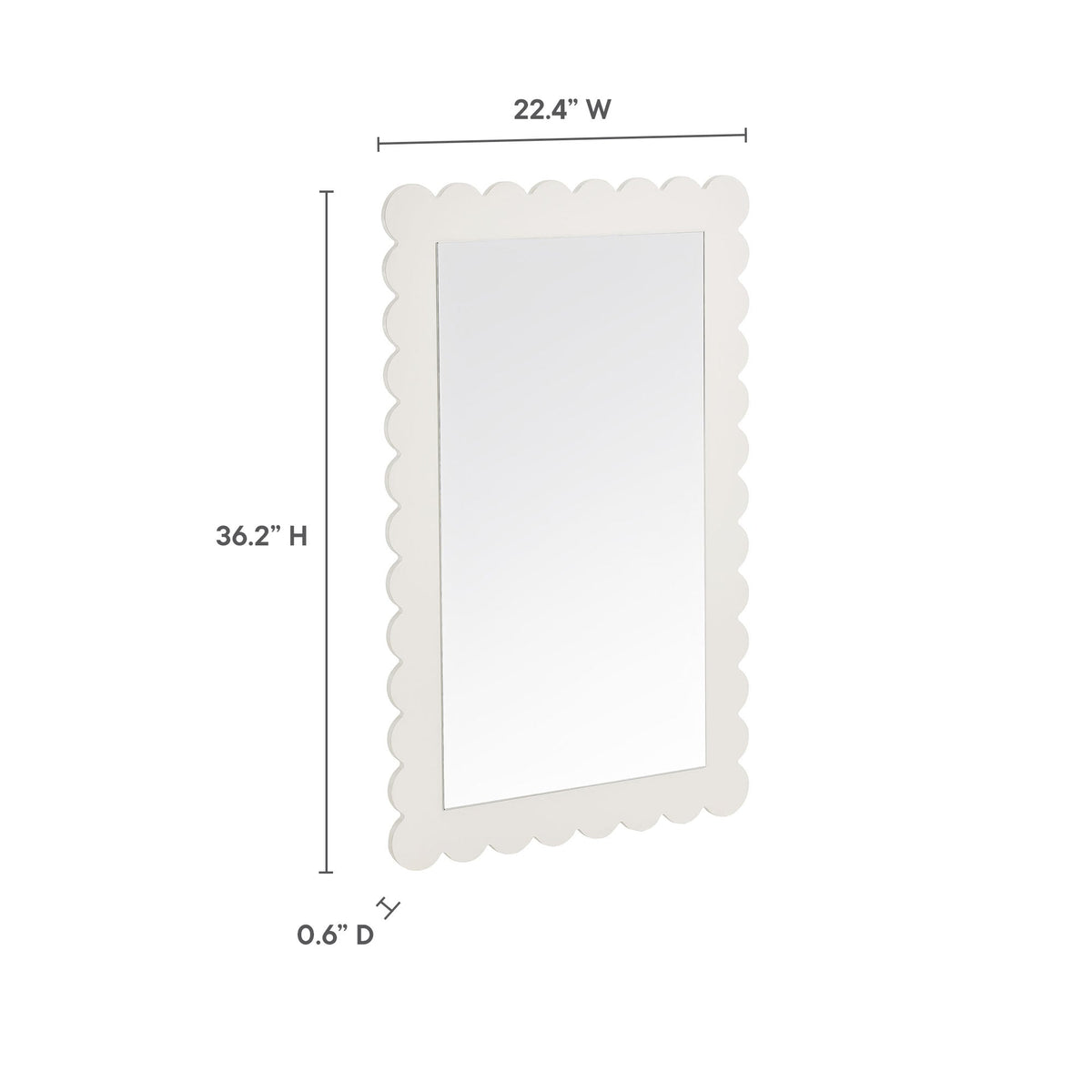 Emmeline Scalloped Rectangle Wall Mirror by Modway, photo 17 of 21