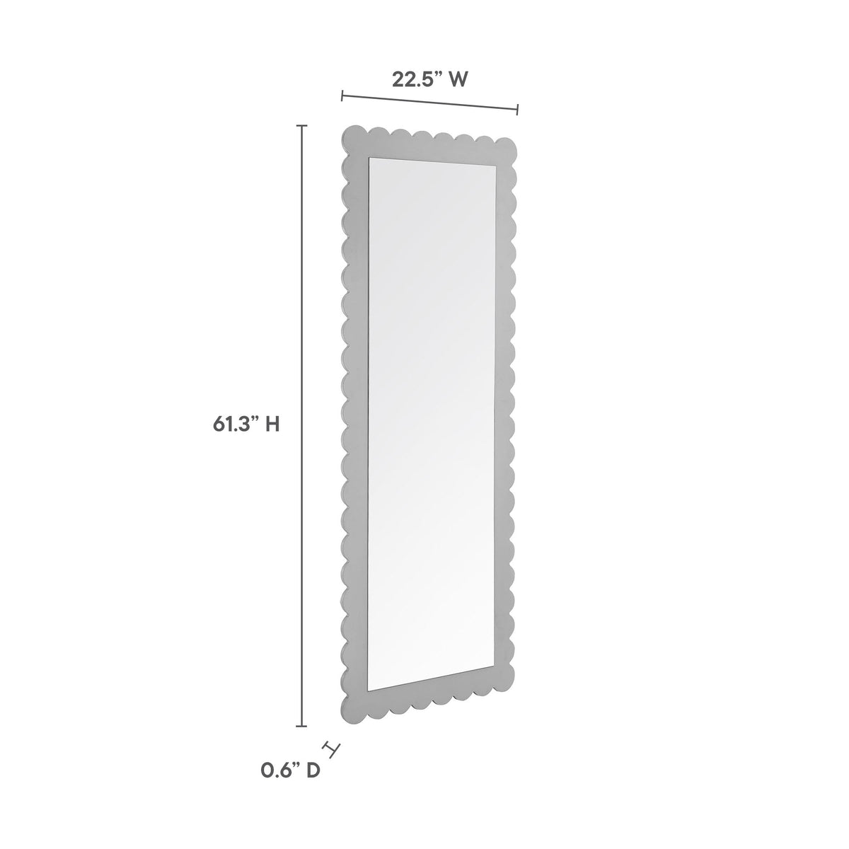 Emmeline Scalloped Rectangle Floor Mirror by Modway, photo 3 of 21