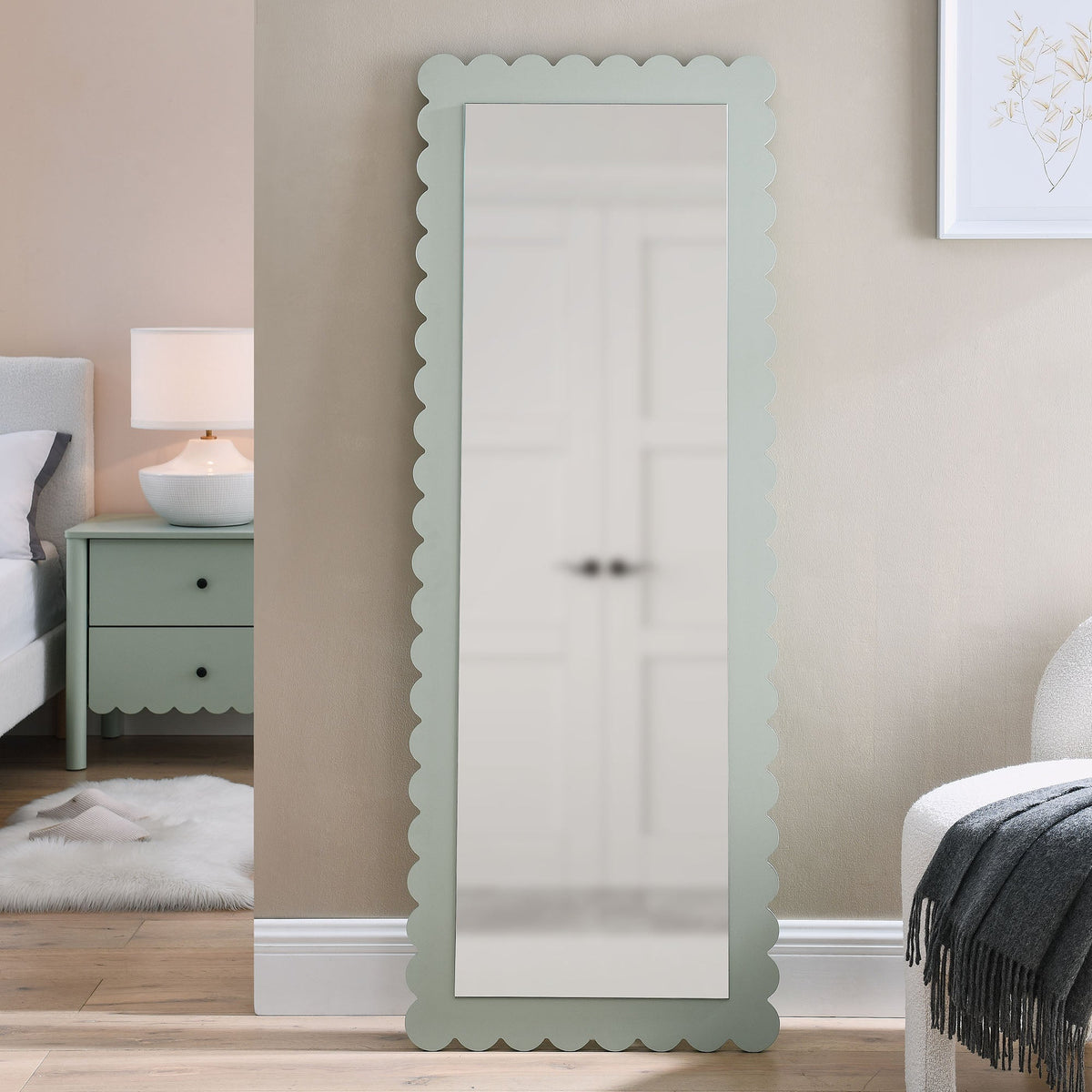 Emmeline Scalloped Rectangle Floor Mirror by Modway, photo 9 of 21