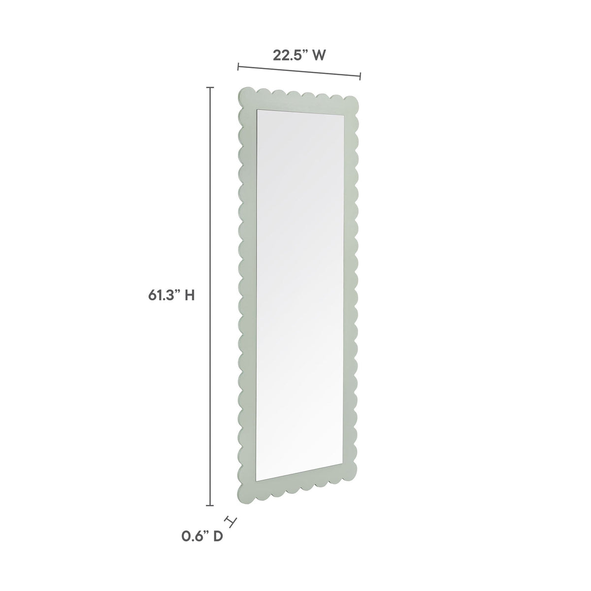 Emmeline Scalloped Rectangle Floor Mirror by Modway, photo 17 of 21