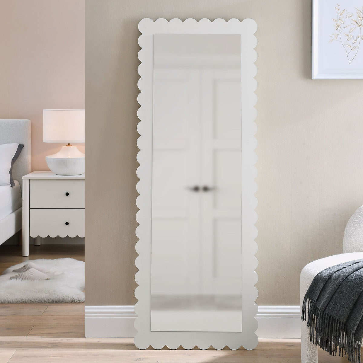 Emmeline Scalloped Rectangle Floor Mirror by Modway, photo 8 of 21