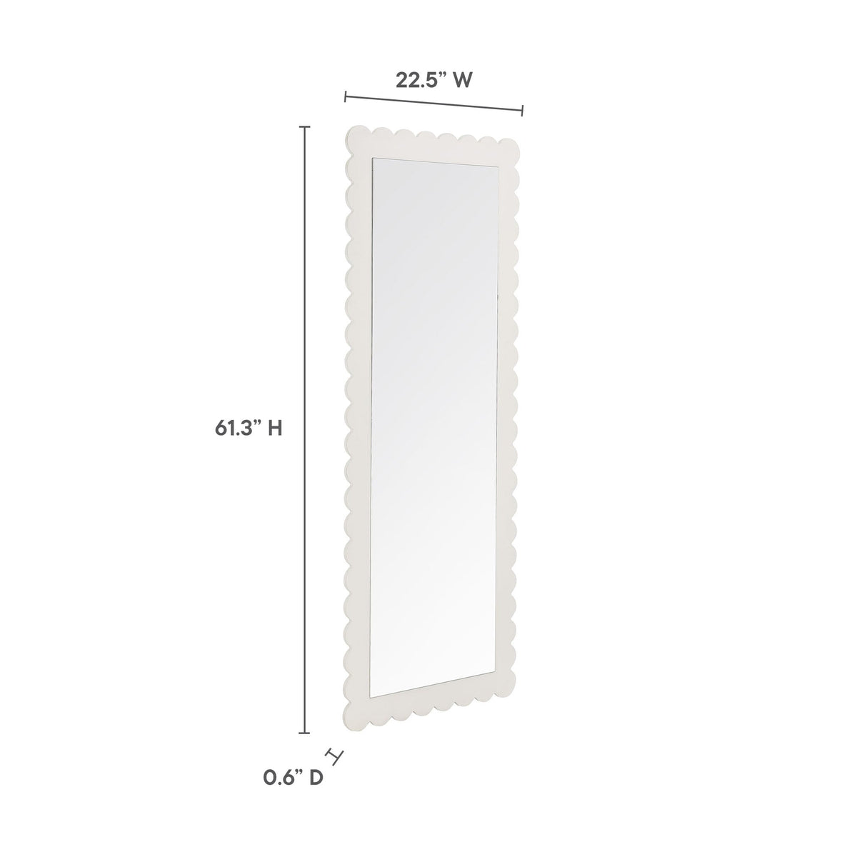 Emmeline Scalloped Rectangle Floor Mirror by Modway, photo 18 of 21