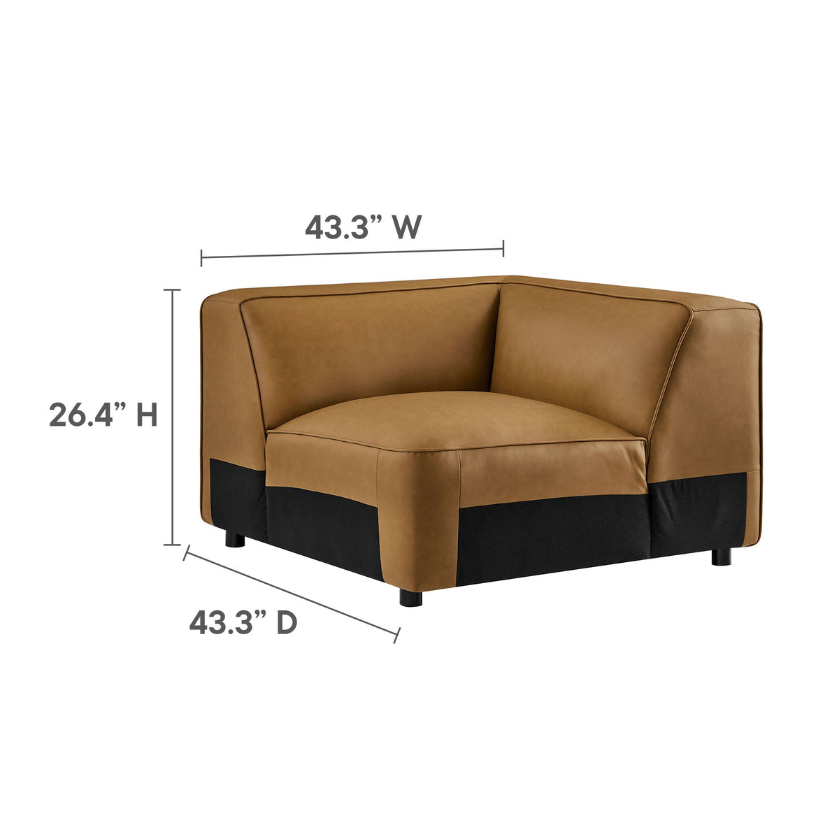 Auren Upholstered Vegan Leather Modular Corner Chair by Modway, photo 2 of 14