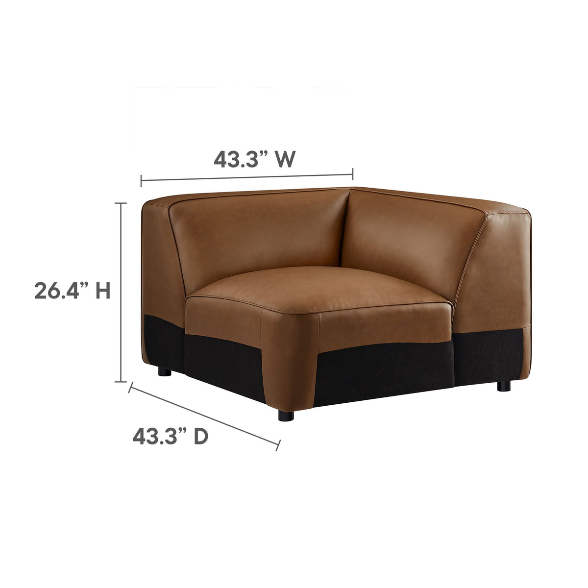 Auren Upholstered Vegan Leather Modular Corner Chair by Modway, photo 13 of 14