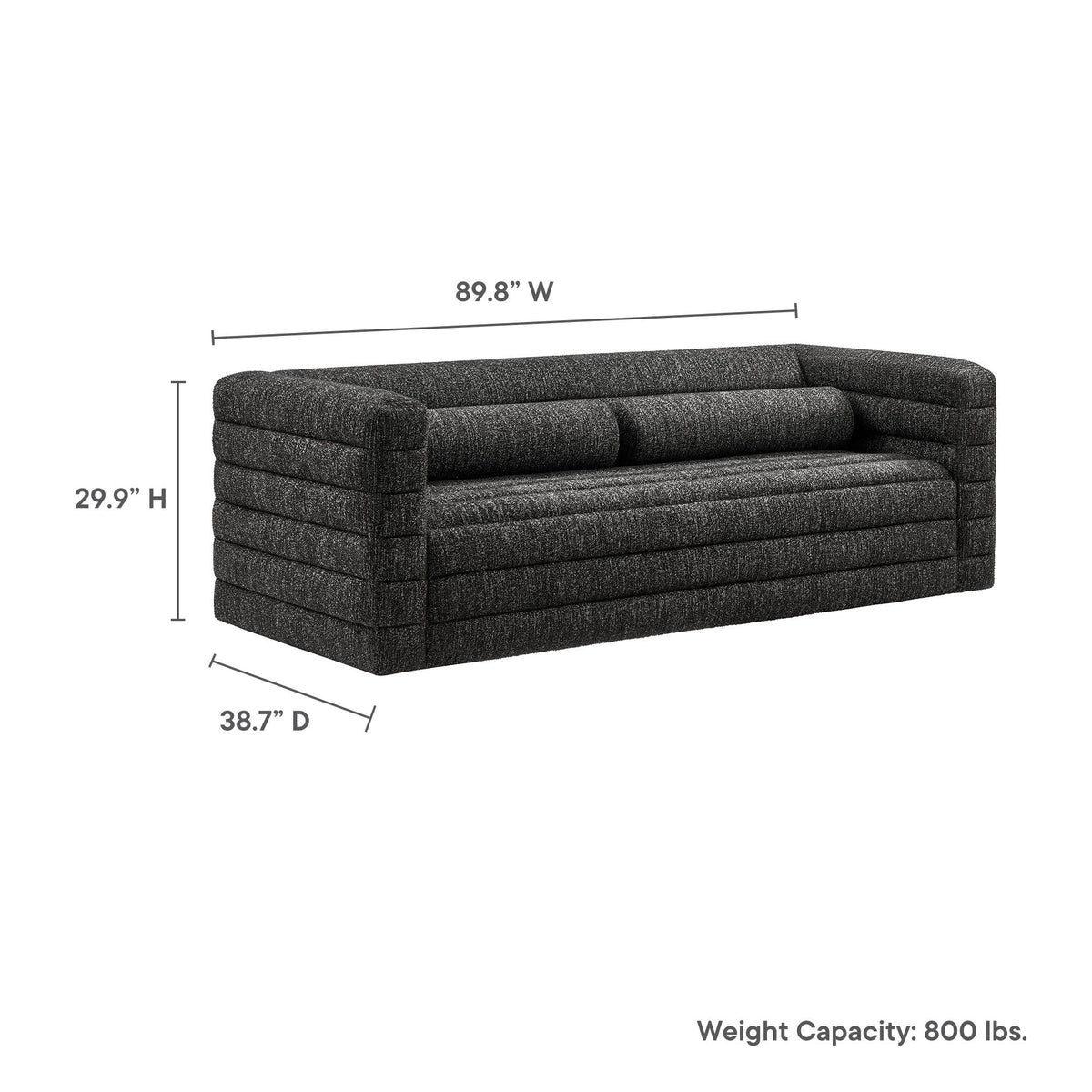Relle Channel Tufted Boucle Upholstered Sofa by Modway, photo 3 of 14
