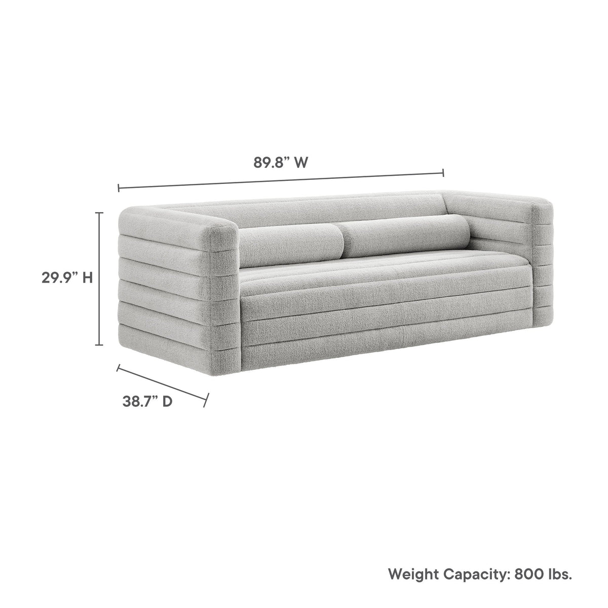 Relle Channel Tufted Boucle Upholstered Sofa by Modway, photo 12 of 14