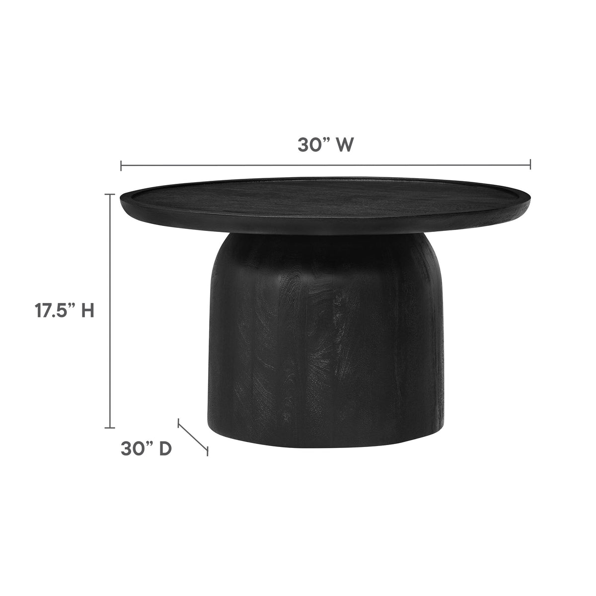 Holloway 30" Round Mango Wood Coffee Table by Modway, photo 2 of 14