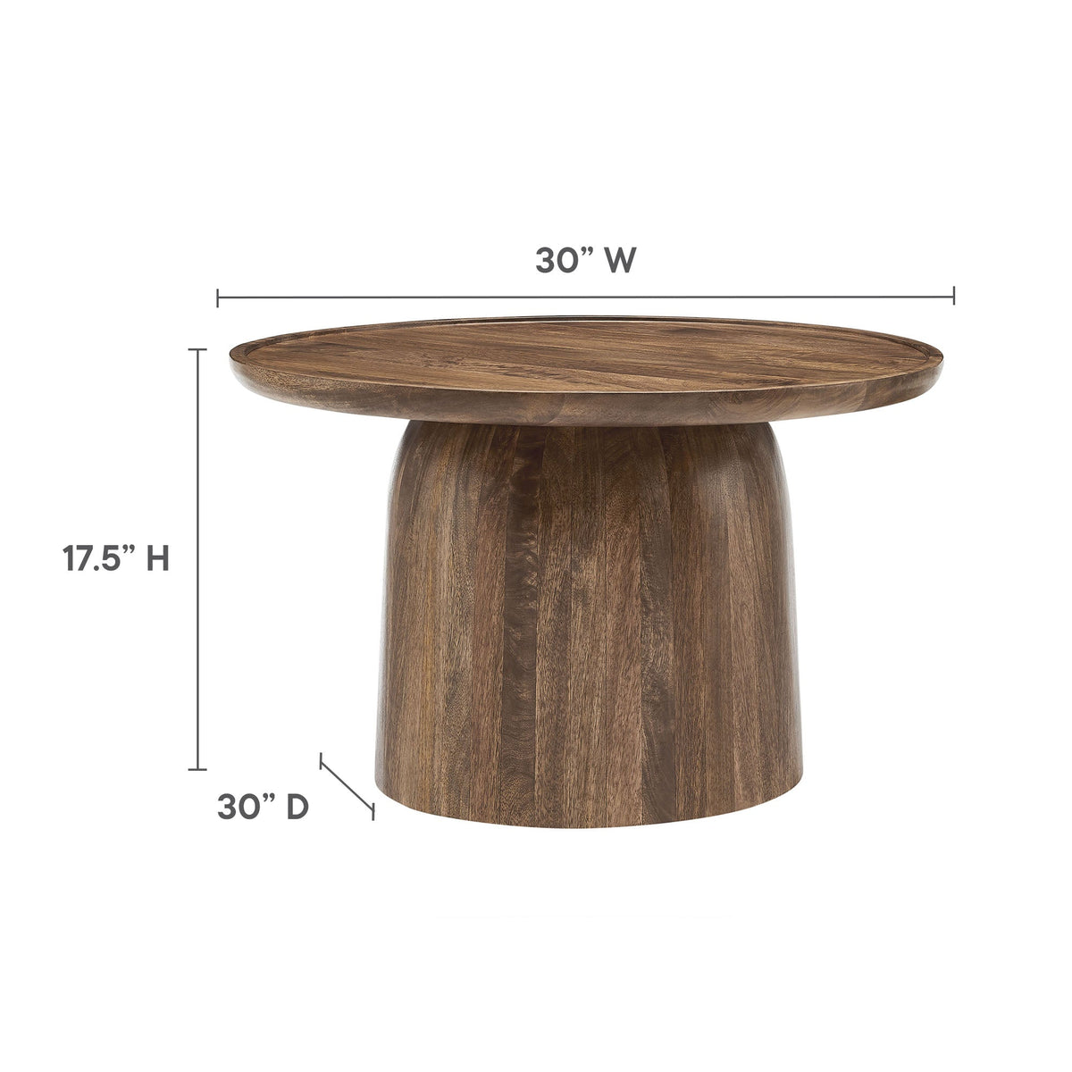 Holloway 30" Round Mango Wood Coffee Table by Modway, photo 12 of 14