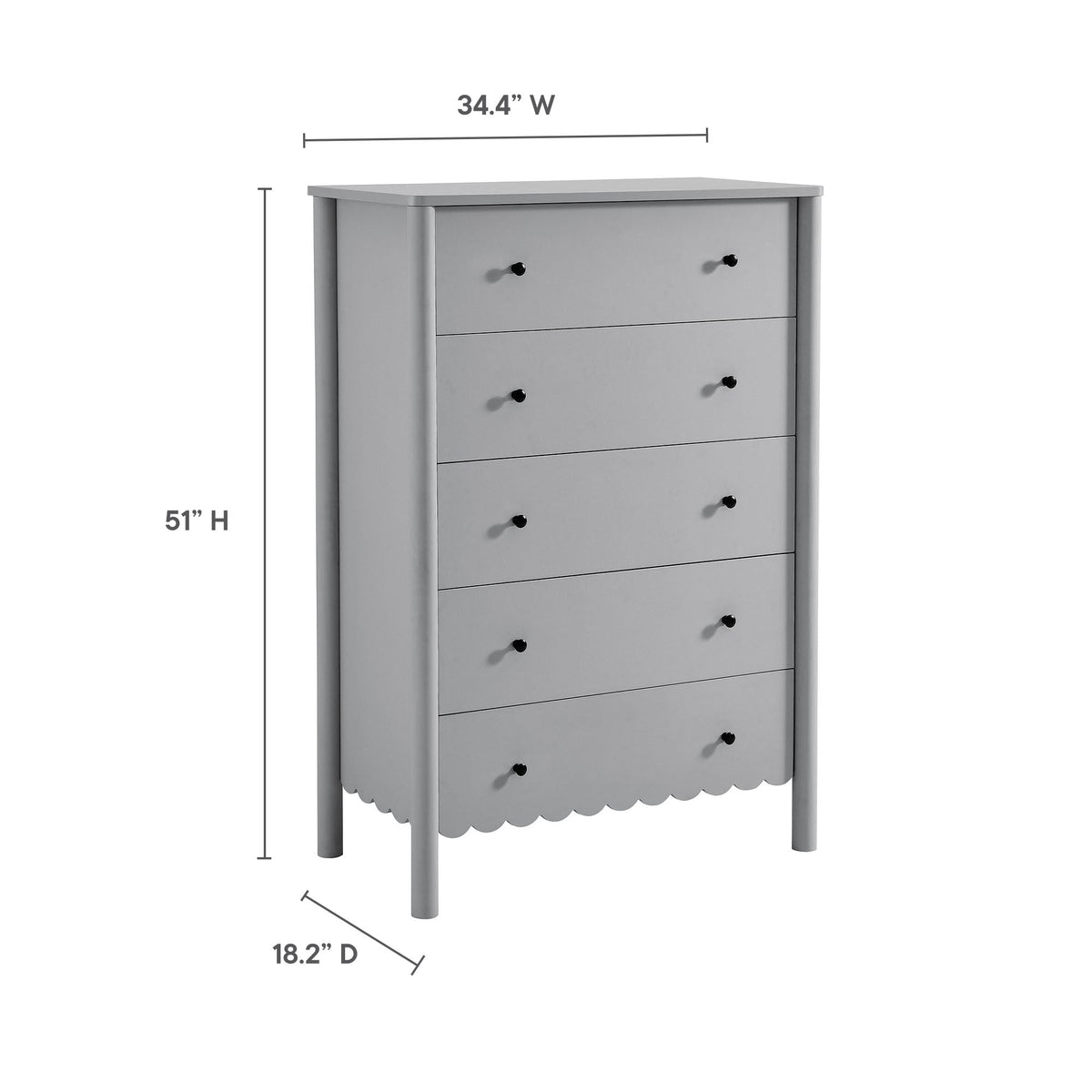 Emmeline Scalloped 5-Drawer Chest by Modway, photo 18 of 21