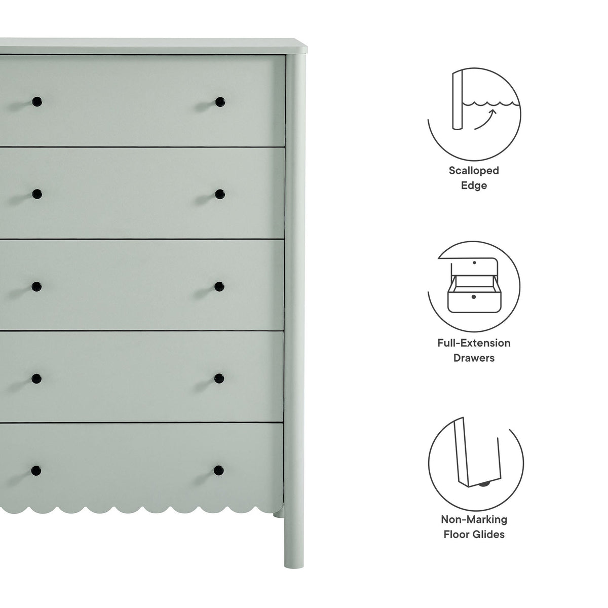 Emmeline Scalloped 5-Drawer Chest by Modway, photo 19 of 21