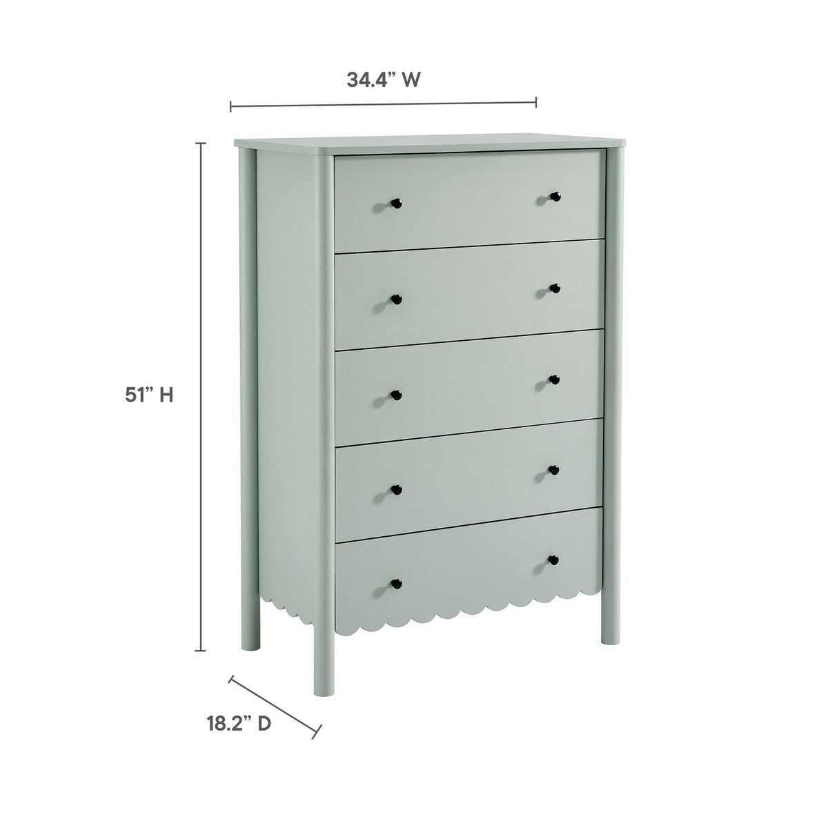 Emmeline Scalloped 5-Drawer Chest by Modway, photo 17 of 21