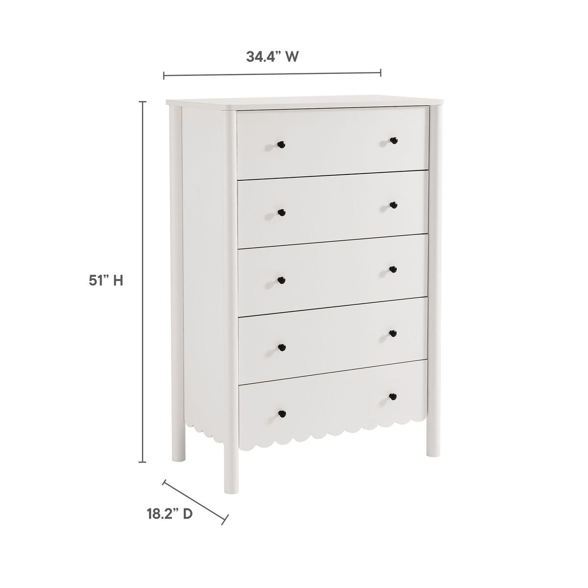 Emmeline Scalloped 5-Drawer Chest by Modway, photo 2 of 21