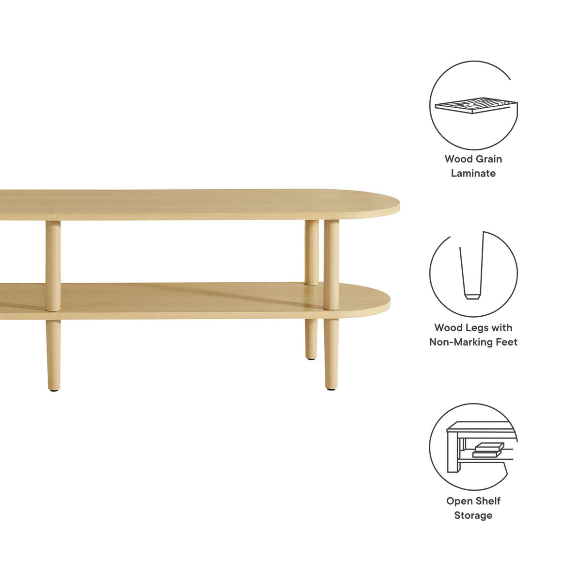 Torus Oval Wood TV Stand by Modway, photo 12 of 14