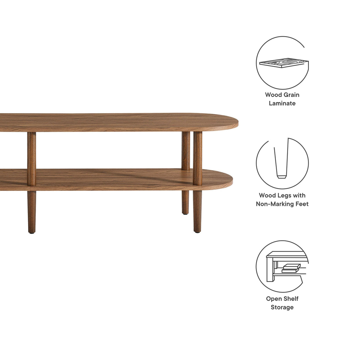 Torus Oval Wood TV Stand by Modway, photo 2 of 14