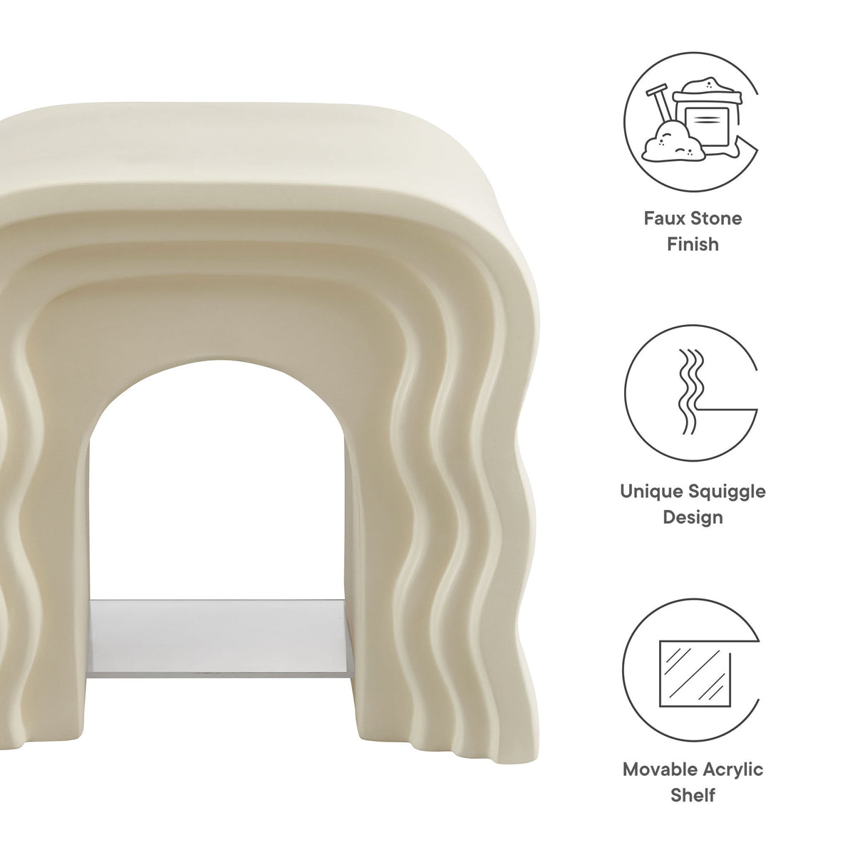 Jorin Squiggle Side Table by Modway, photo 2 of 14
