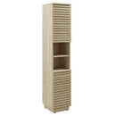 Render Tall Narrow Faux Travertine Linen Storage Cabinet by HouseOfZazla