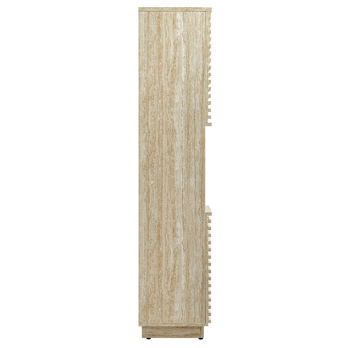 Render Tall Narrow Faux Travertine Linen Storage Cabinet, photo 4 of 7