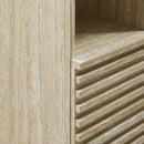 Render Tall Narrow Faux Travertine Linen Storage Cabinet by HouseOfZazla