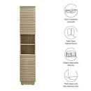 Render Tall Narrow Faux Travertine Linen Storage Cabinet by HouseOfZazla