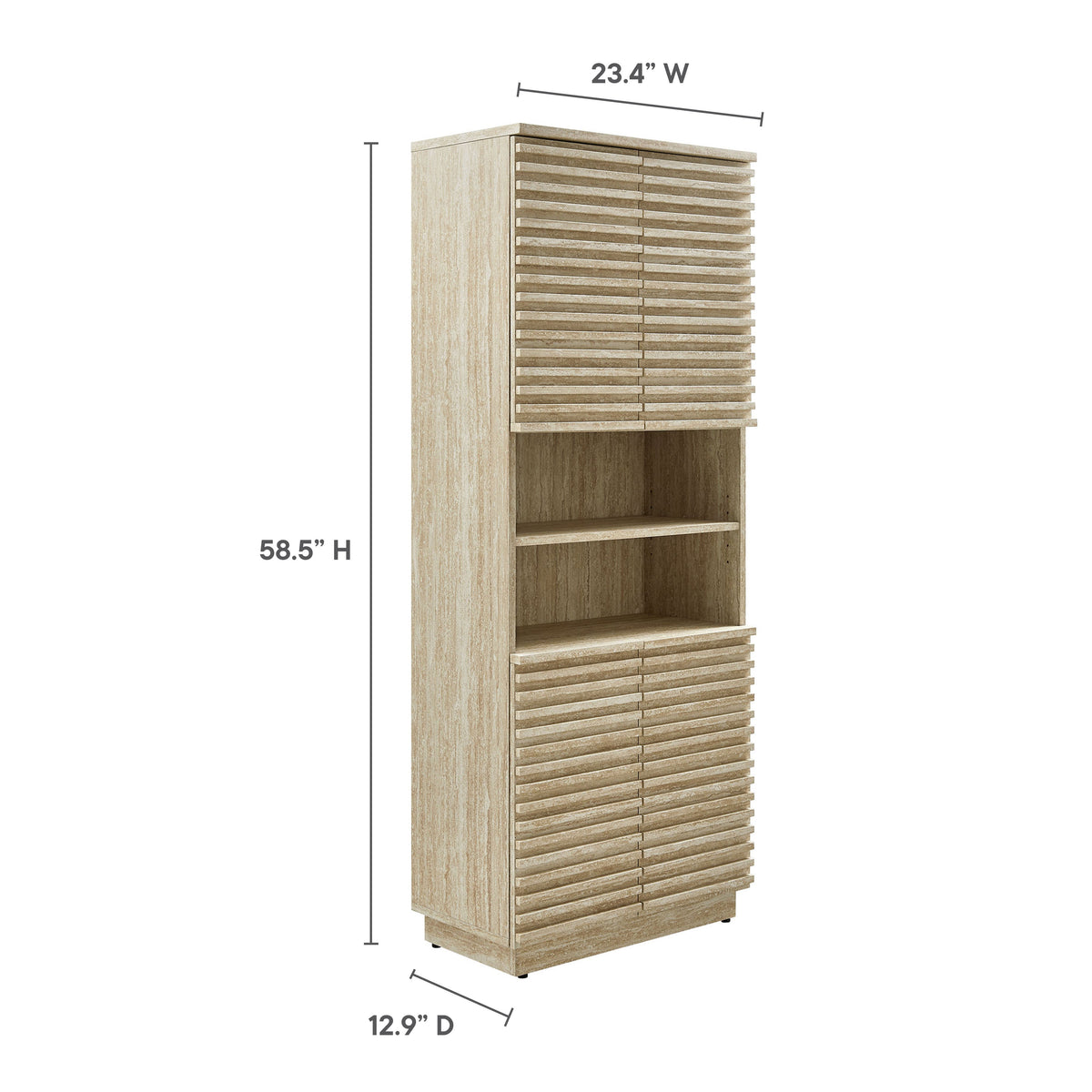 Render Tall Faux Travertine Linen Storage Cabinet by Modway, photo 3 of 7