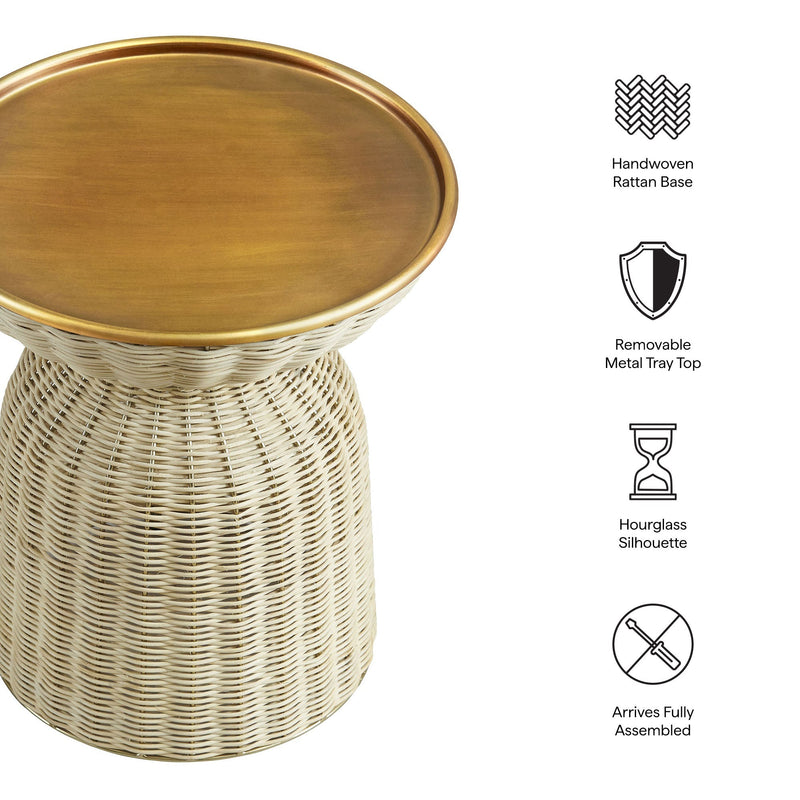 Lazaro Round Rattan Side Table by Modway, photo 3 of 7
