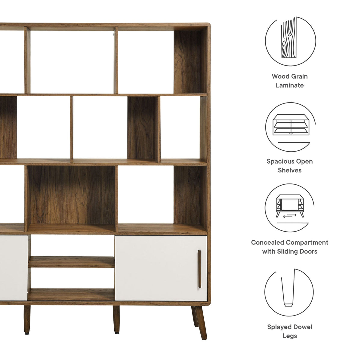 Transmit 59" Bookcase with Sliding Doors by Modway, photo 13 of 14